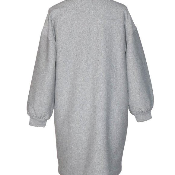 GAP  Grey Fleece Mock neck Long Sleeve  Sweatshirt Dress Size M - Picture 3 of 11